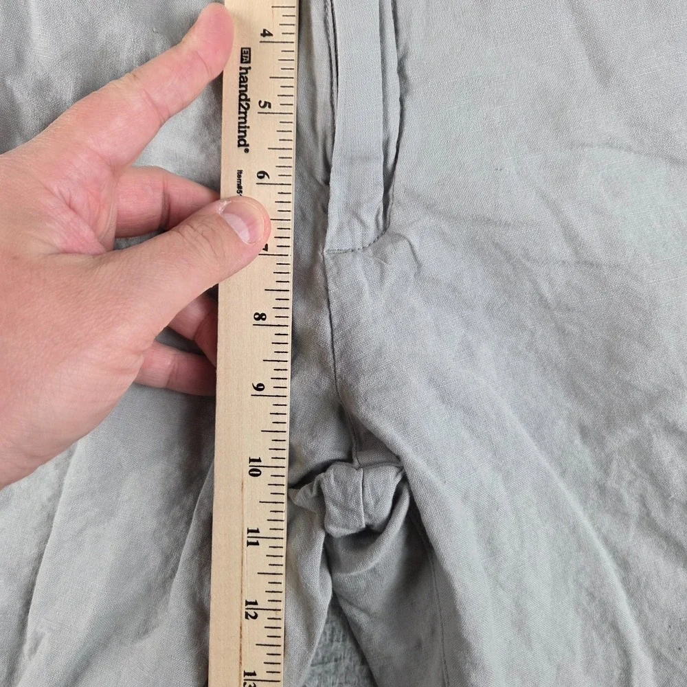 Faherty Linen Malibu Shorts Mens 32 Gray Casual Cotton Blend 9